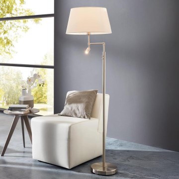 Eglo/Edi Light - Podna LED lampa SANTANDER 1xE27/11W/230V + LED/2,3W mat krom