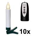 Eglo - Komplet 10x LED osvetljenje za božićno drvce 1xLED/0,06W/1xAA IP44 +daljinski upravljač