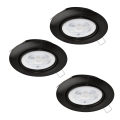 Eglo - KOMPLET 3x LED ugradna svetla 1xGU10/4W/230V crna