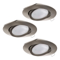 Eglo - KOMPLET 3x LED ugradnih svetala TEDO 3xGU10-LED/5W/230V