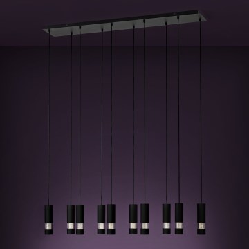 Eglo - LED luster na sajli 10xGU10/4,6W/230V crno