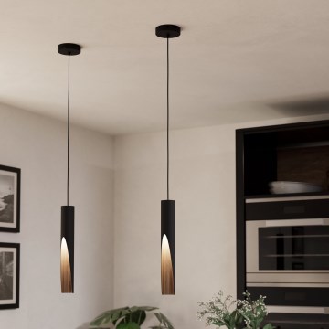 Eglo - LED luster na sajli 1xGU10/4,5W/230V 3000K crno/braon