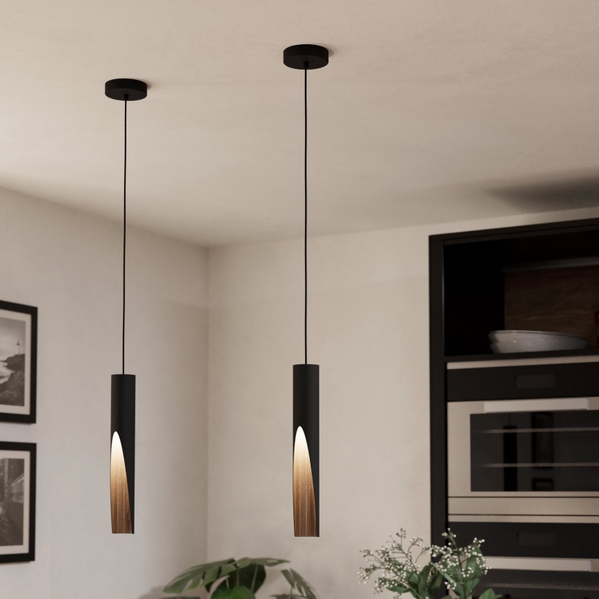 Eglo - LED luster na sajli 1xGU10/4,5W/230V 3000K crno/braon