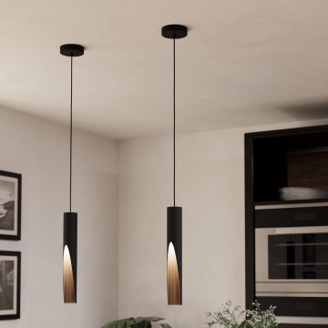 Eglo - LED luster na sajli 1xGU10/4,5W/230V crno/braon