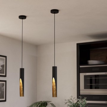 Eglo - LED luster na sajli 1xGU10/4,5W/230V crno/zlatna