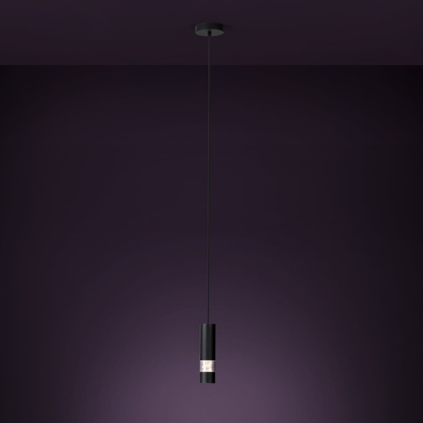 Eglo - LED luster na sajli 1xGU10/4,6W/230V crno