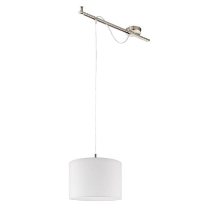 Eglo - LED  Luster na sajli CALCENA 1xE27/60W/230V krom/bela