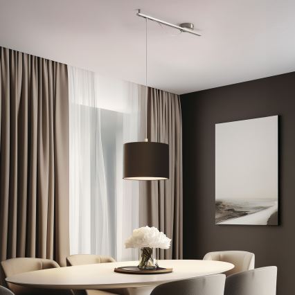 Eglo - LED  Luster na sajli CALCENA 1xE27/60W/230V krom/braon