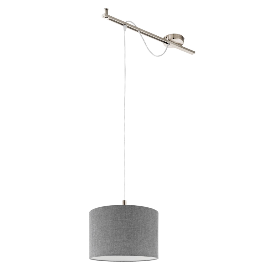 Eglo - LED  Luster na sajli CALCENA 1xE27/60W/230V krom/sivo