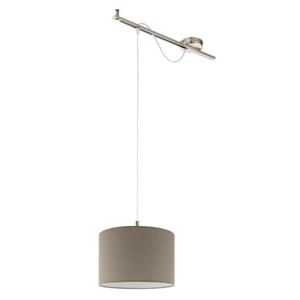 Eglo - LED  Luster na sajli CALCENA 1xE27/60W/230V krom/taupe