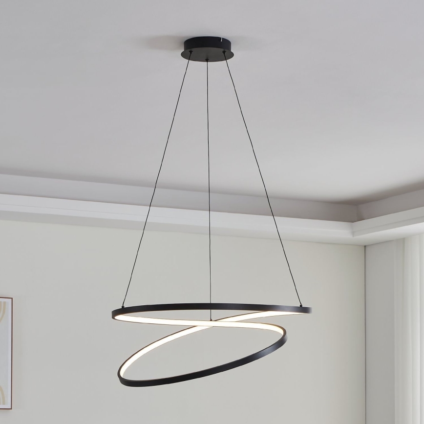 Eglo - LED luster na sajli LED/42W/230V 3000K crno
