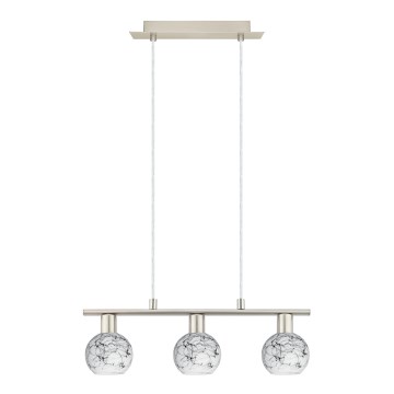 Eglo - LED luster na sajli MY CHOICE 3xE14/4W/230V krom/bela/crno