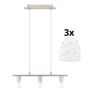 Eglo - LED luster na sajli MY CHOICE 3xE14/4W/230V krom/bela