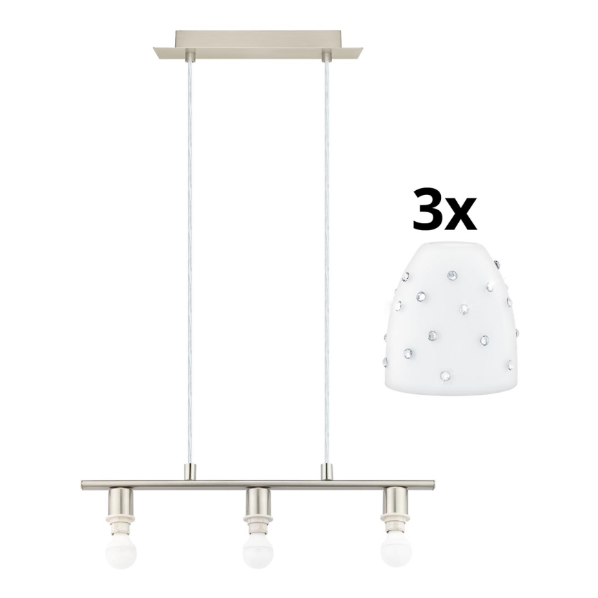 Eglo - LED luster na sajli MY CHOICE 3xE14/4W/230V krom/bela