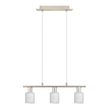 Eglo - LED luster na sajli MY CHOICE 3xE14/4W/230V krom/bela
