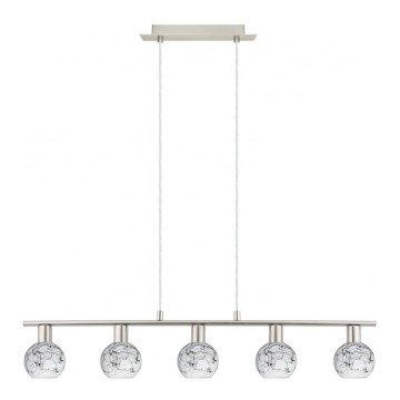 Eglo - LED luster na sajli MY CHOICE 5xE14/4W/230V krom/bela/crno