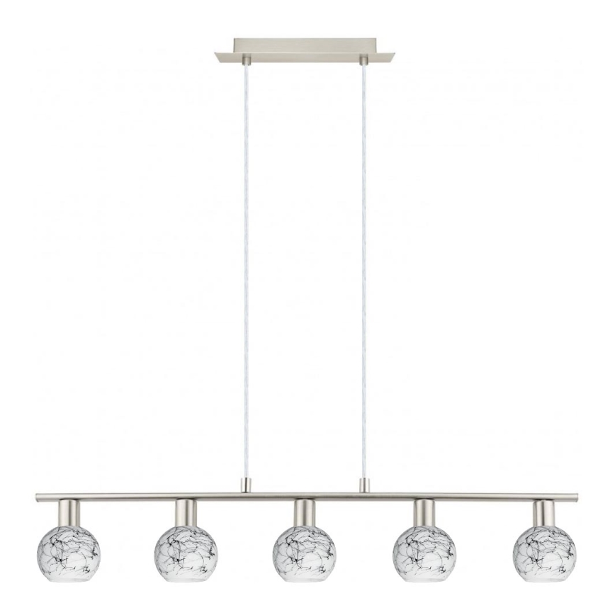 Eglo - LED luster na sajli MY CHOICE 5xE14/4W/230V krom/bela/crno