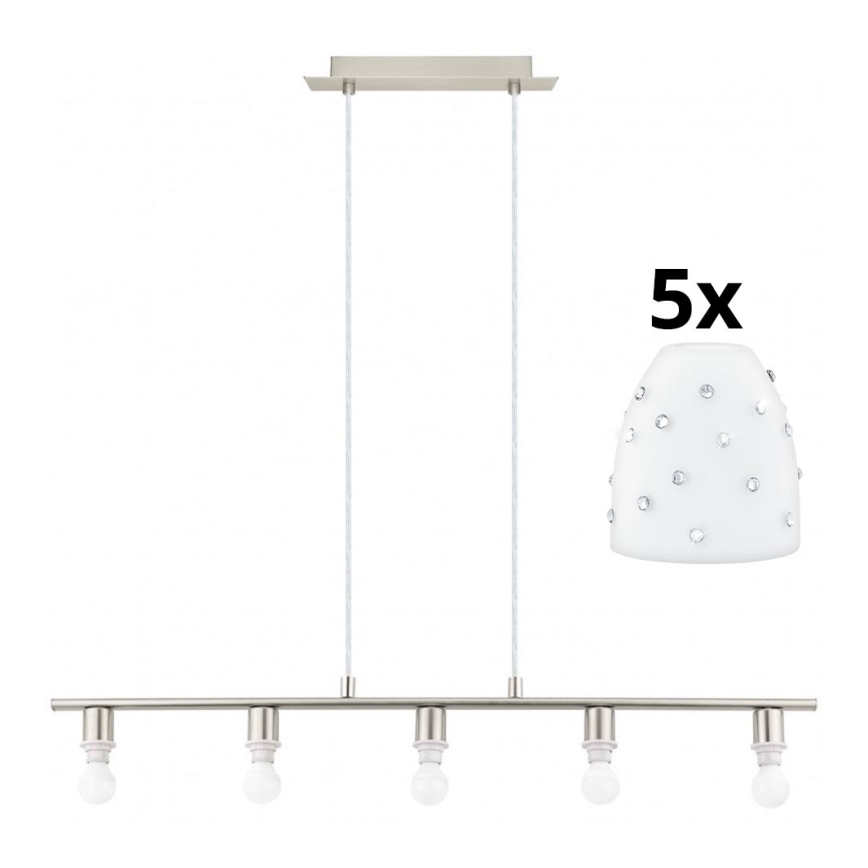 Eglo - LED luster na sajli MY CHOICE 5xE14/4W/230V krom/bela