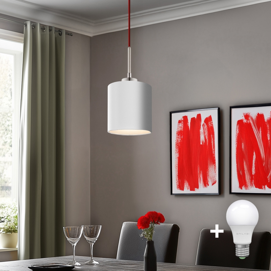 Eglo - LED  Luster na sajli TUNJA 1xE27/60W/230V bela