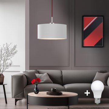 Eglo - LED  Luster na sajli TUNJA 1xE27/60W/230V bela