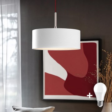 Eglo - LED  Luster na sajli TUNJA 1xE27/60W/230V bela