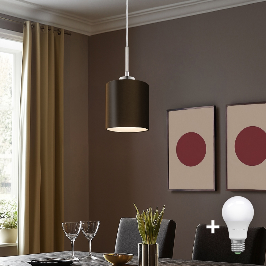 Eglo - LED luster na sajli TUNJA 1xE27/60W/230V braon