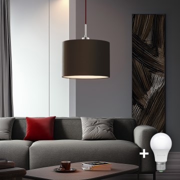Eglo - LED  Luster na sajli TUNJA 1xE27/60W/230V braon