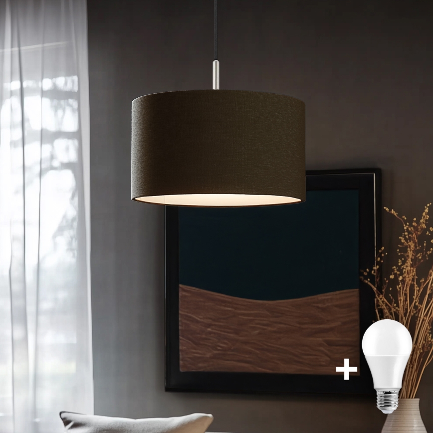 Eglo - LED  Luster na sajli TUNJA 1xE27/60W/230V braon