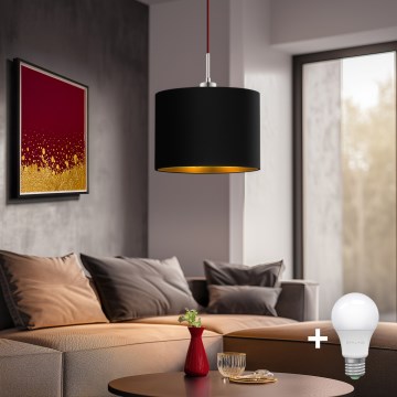 Eglo - LED  Luster na sajli TUNJA 1xE27/60W/230V crno