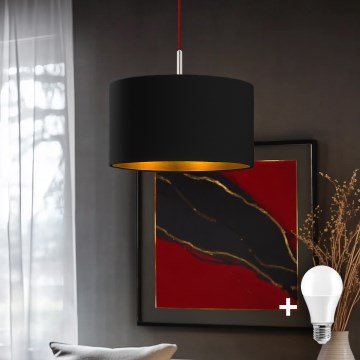Eglo - LED  Luster na sajli TUNJA 1xE27/60W/230V crno