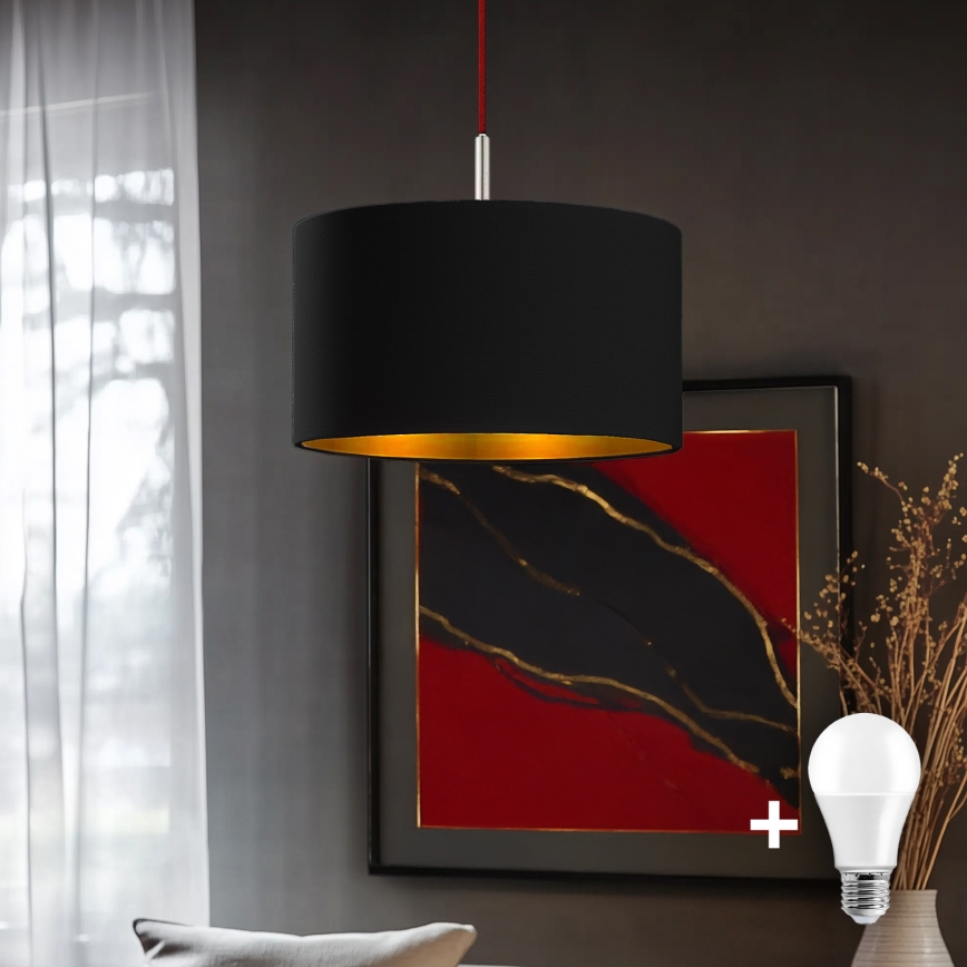 Eglo - LED  Luster na sajli TUNJA 1xE27/60W/230V crno