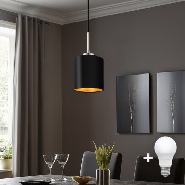 Eglo - LED  Luster na sajli TUNJA 1xE27/60W/230V crno