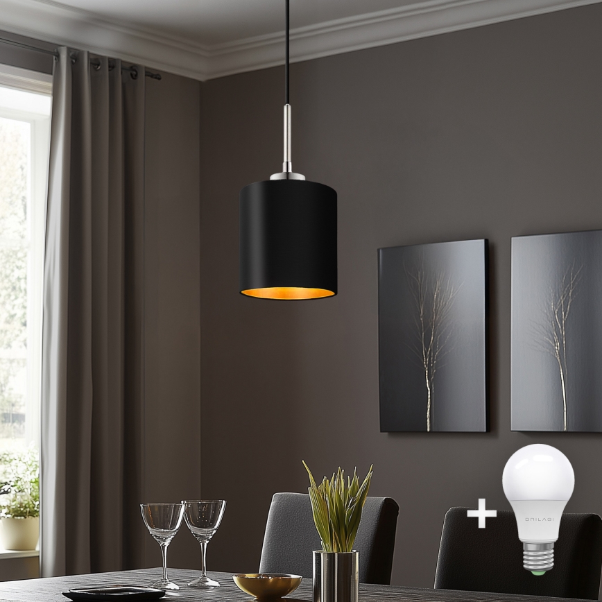 Eglo - LED  Luster na sajli TUNJA 1xE27/60W/230V crno