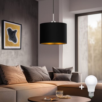 Eglo - LED  Luster na sajli TUNJA 1xE27/60W/230V crno
