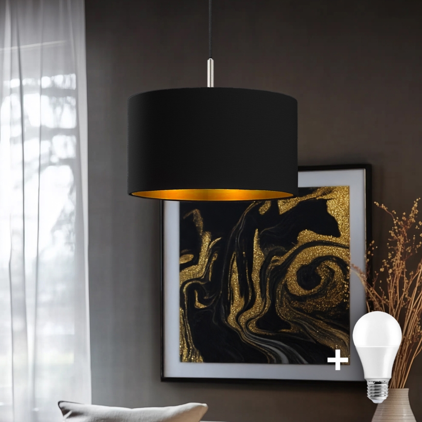 Eglo - LED  Luster na sajli TUNJA 1xE27/60W/230V crno