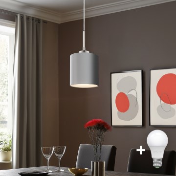 Eglo - LED luster na sajli TUNJA 1xE27/60W/230V sivo