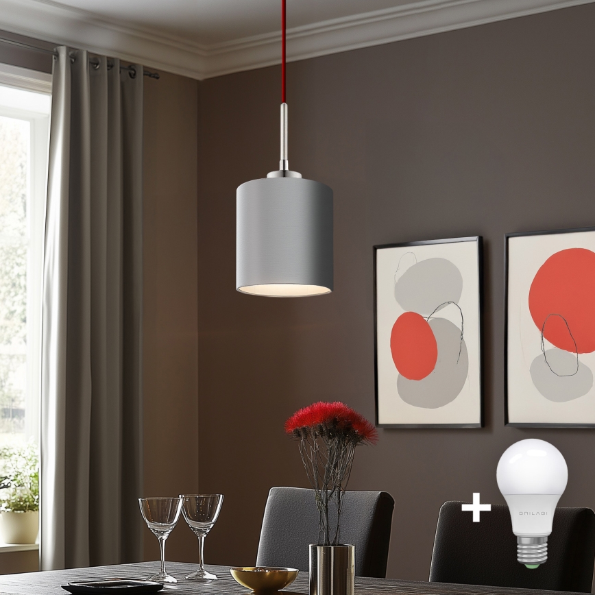 Eglo - LED  Luster na sajli TUNJA 1xE27/60W/230V sivo