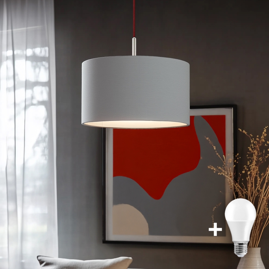 Eglo - LED  Luster na sajli TUNJA 1xE27/60W/230V sivo