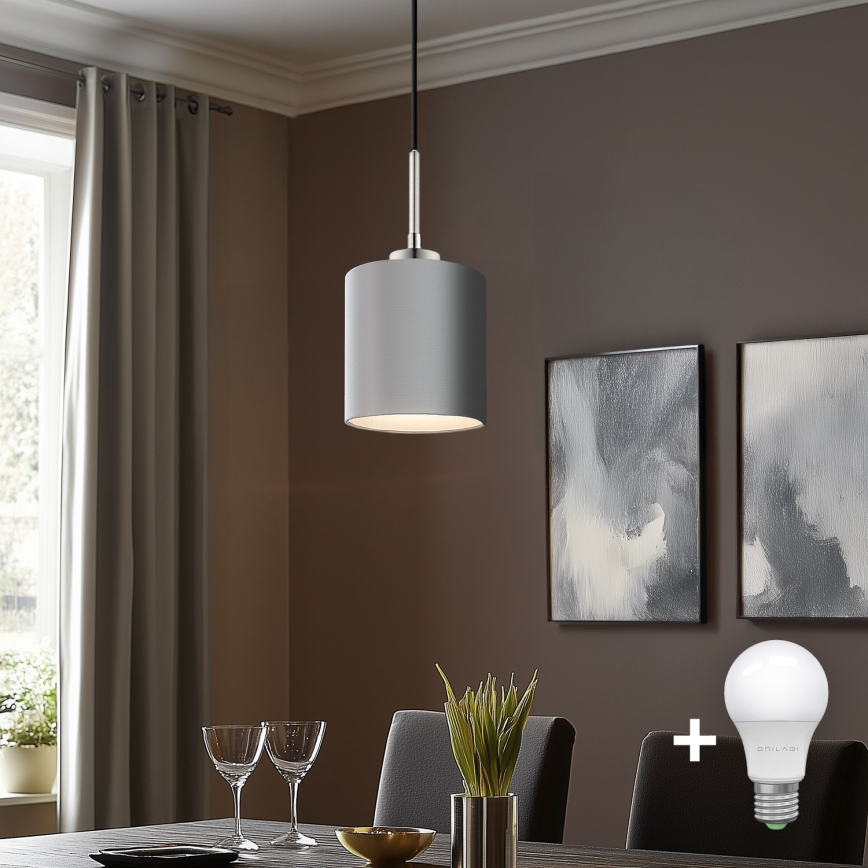 Eglo - LED  Luster na sajli TUNJA 1xE27/60W/230V sivo