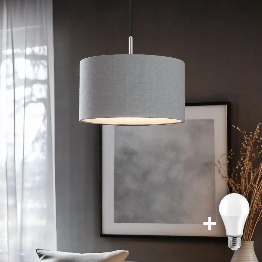 Eglo - LED  Luster na sajli TUNJA 1xE27/60W/230V sivo
