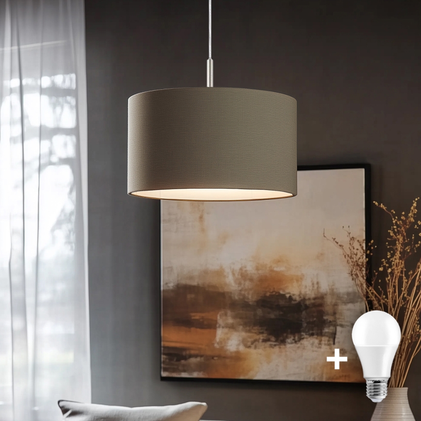 Eglo - LED luster na sajli TUNJA 1xE27/60W/230V taupe
