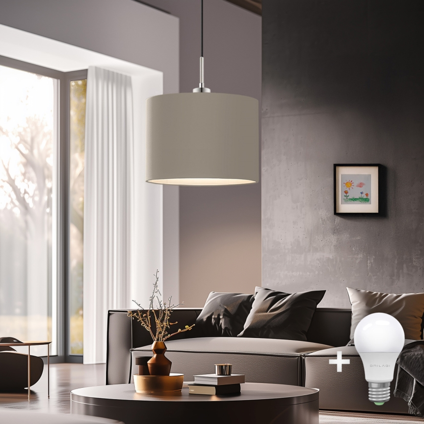 Eglo - LED  Luster na sajli TUNJA 1xE27/60W/230V taupe