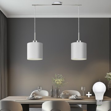 Eglo - LED  Luster na sajli TUNJA 2xE27/60W/230V bela