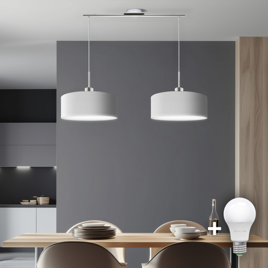 Eglo - LED  Luster na sajli TUNJA 2xE27/60W/230V bela