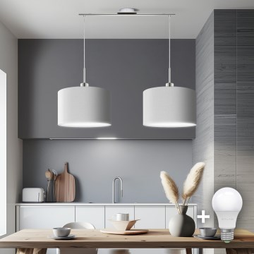 Eglo - LED  Luster na sajli TUNJA 2xE27/60W/230V bela