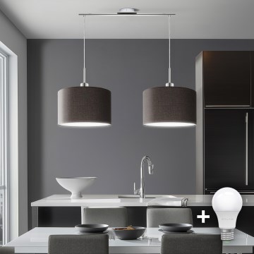 Eglo - LED  Luster na sajli TUNJA 2xE27/60W/230V braon
