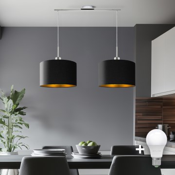 Eglo - LED  Luster na sajli TUNJA 2xE27/60W/230V crno