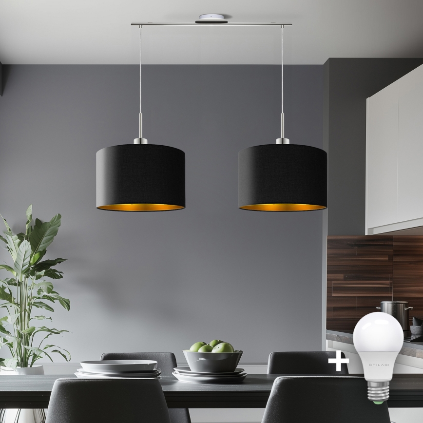 Eglo - LED  Luster na sajli TUNJA 2xE27/60W/230V crno