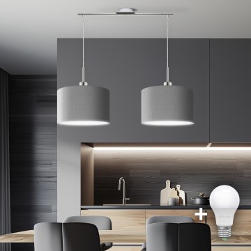 Eglo - LED  Luster na sajli TUNJA 2xE27/60W/230V sivo