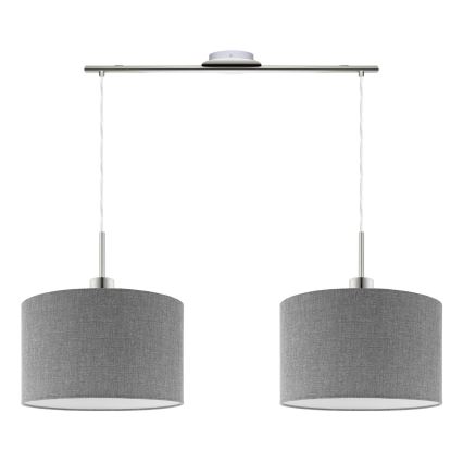 Eglo - LED  Luster na sajli TUNJA 2xE27/60W/230V sivo